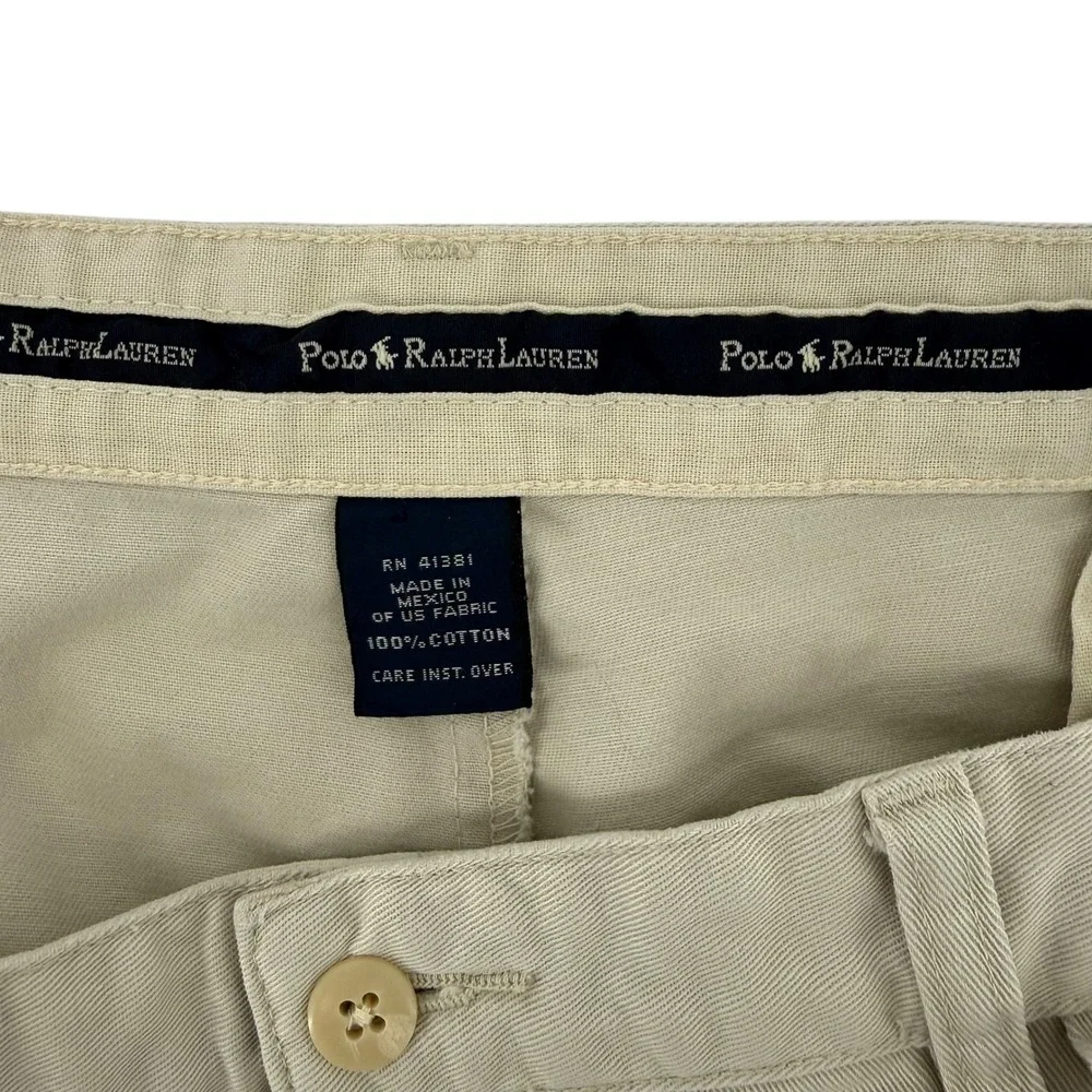 Polo Ralph‎ Lauren Mens Classic Fit Pleated Khaki Chino Pants 38x30 Preppy